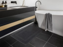 Frottír fürdőszobai szőnyeg Ina - sötétszürke 50 x 70 cm