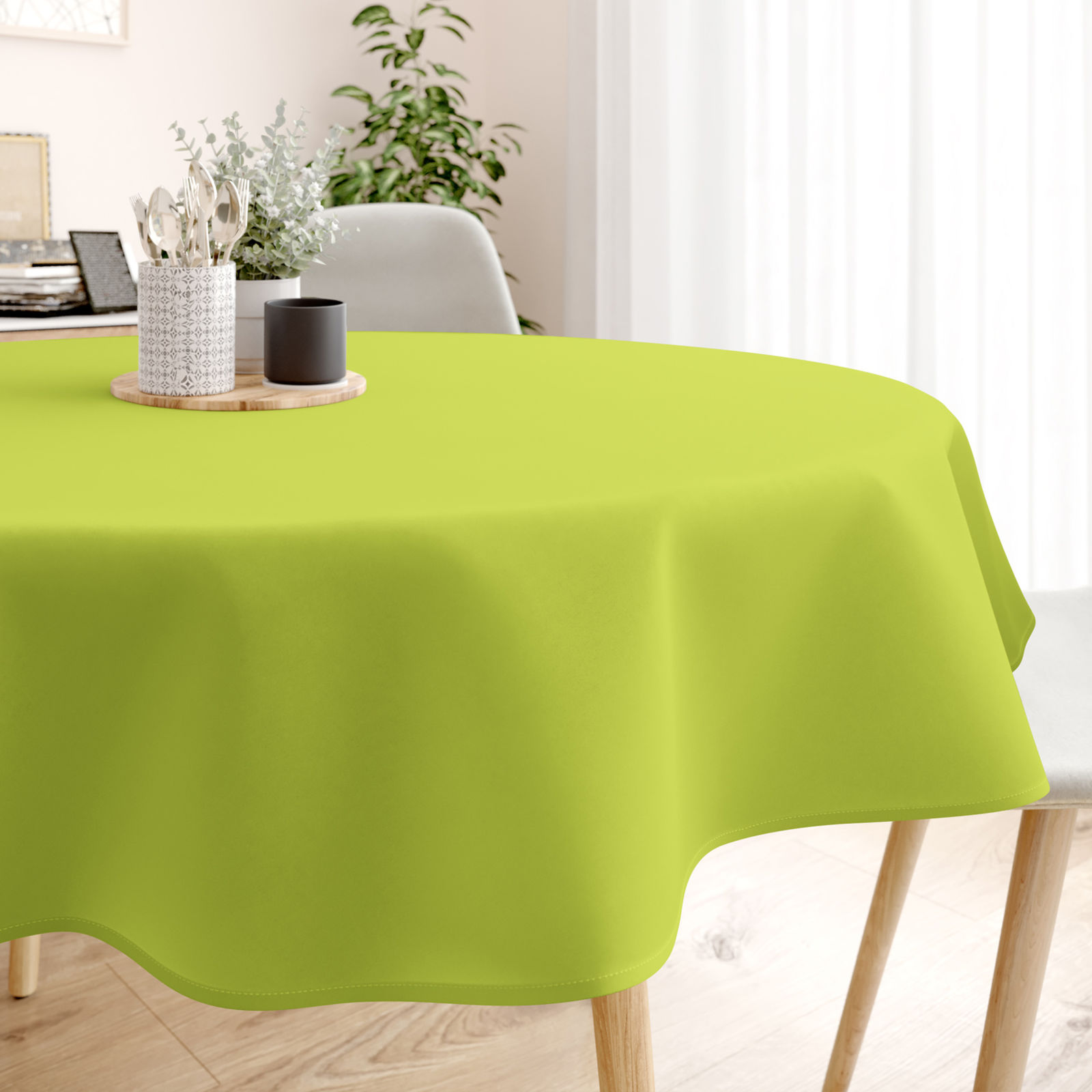 LONETA dekoratív asztalterítő - zöld színű - kör alakú