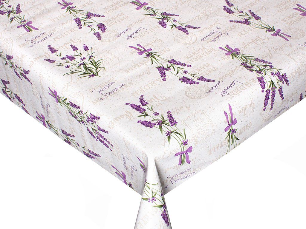 PVC felületű, textil hátoldalú asztalterítő - levendulavirágok