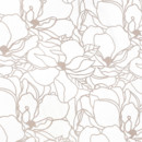 Pamutvászon SIMONA - cikkszám 1028 világosbézs virágok fehér alapon - méteráru, szél. 145 cm