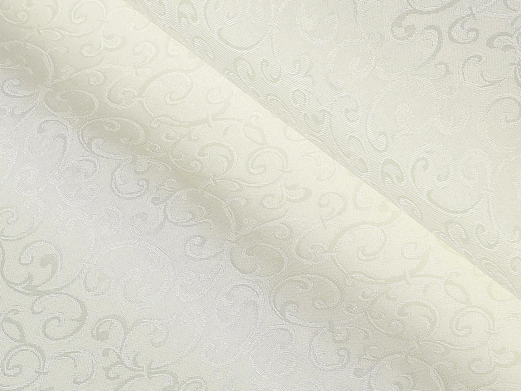 Luxus teflon szövet terítőknek - tej színű, kicsi ornamentekkel