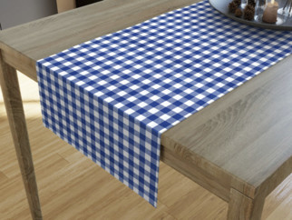 MENORCA dekoratív asztali futó - kék - fehér kockás