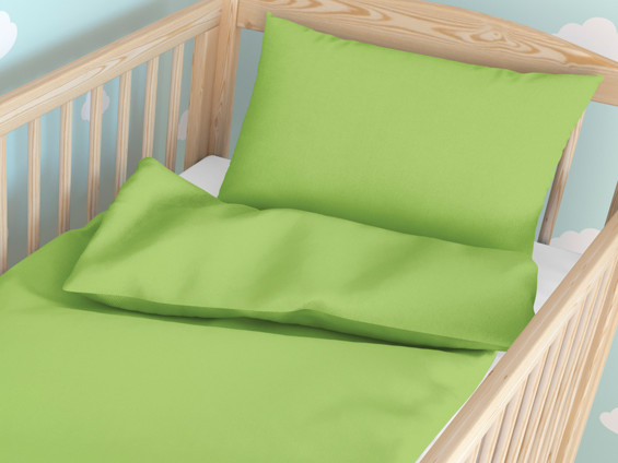 Gyermek pamut ágyneműhuzat kiságyba - zöld