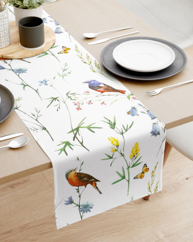 Pamut asztali futó - színes madarak