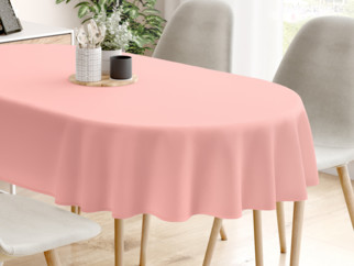 Pamut asztalterítő - pasztell rózsaszín - ovális
