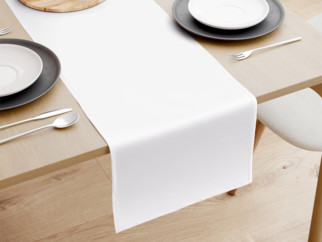 Dekoratív asztali futó - fehér, szatén fényű