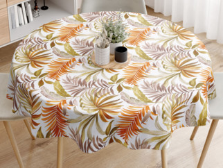 LONETA dekoratív asztalterítő - színes pálmalevelek - kör alakú