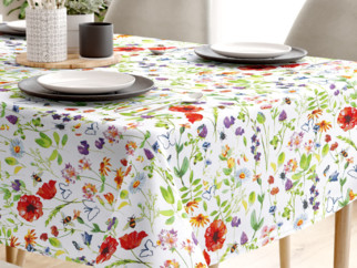 Pamut asztalterítő - tarka nyári rét mintás
