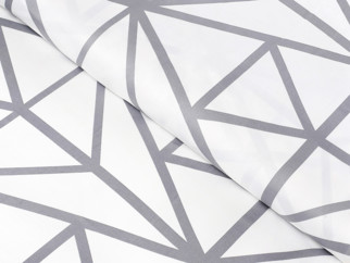 Pamutszatén - cikkszám 1050 - szürke geometriai alakzatok fehér alapon - méteráru, szél. 240 cm