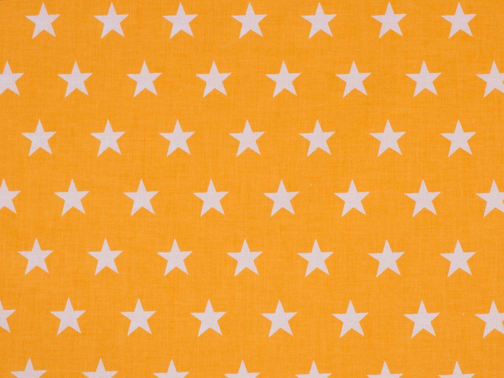 Pamutvászon - cikkszám 630, csillagok sárgás narancssárga alapon