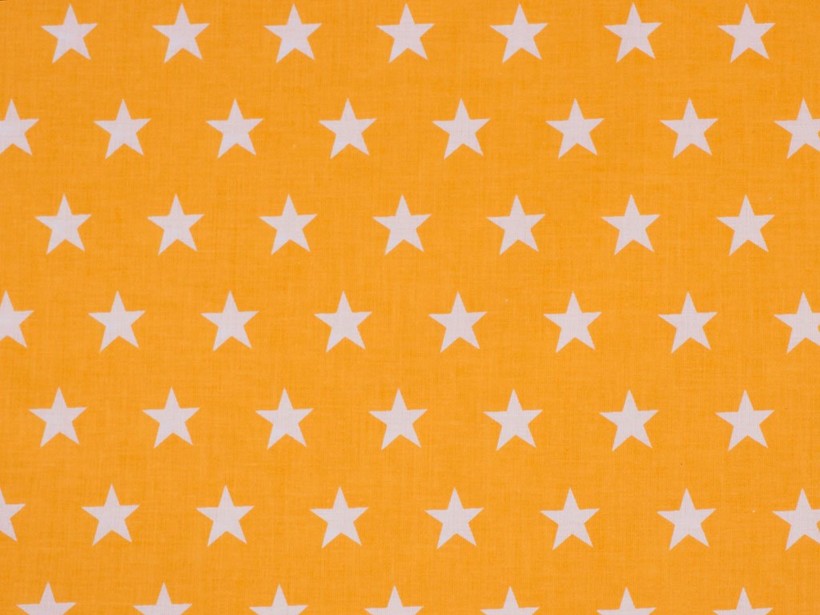 Pamutvászon - cikkszám 630, csillagok sárgás narancssárga alapon