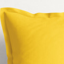 Pamut párnahuzat dekoratív szegéllyel - sárga