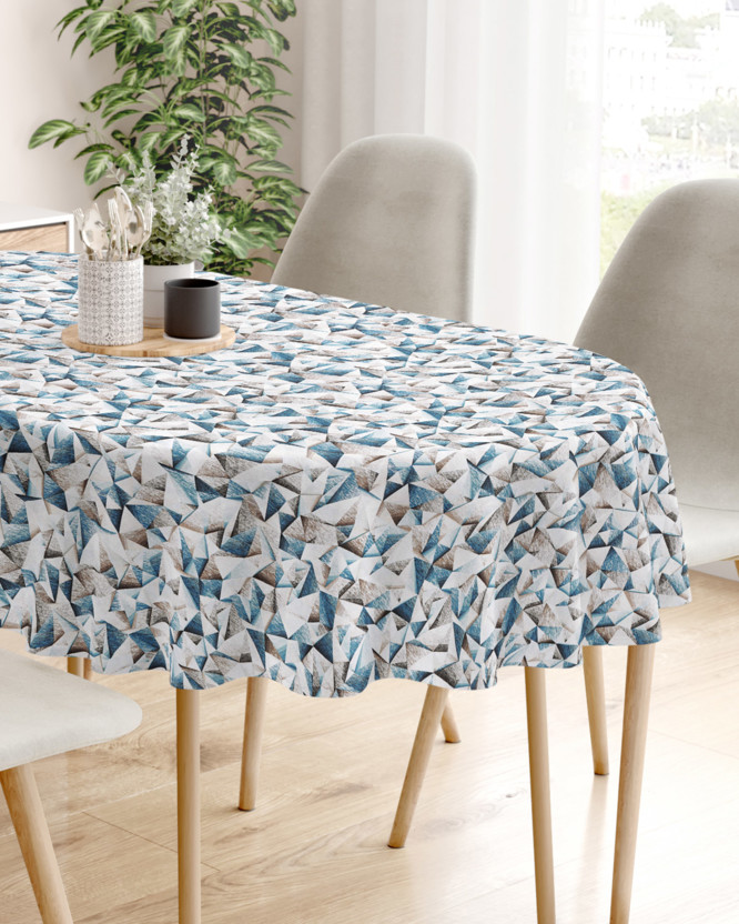 LONETA dekoratív asztalterítő - kék színű alakzatok - ovális