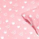Gyermek pamut ágyneműhuzat - cikkszám 639 királyi koronák rózsaszínű alllpon