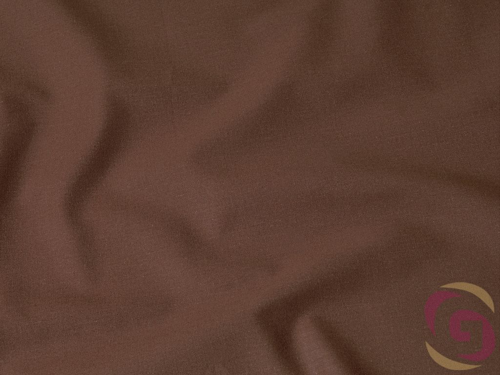 Egyszínű pamutszövet - sötétbarna