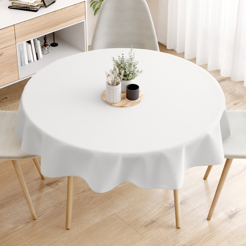LONETA dekoratív asztalterítő - fehér - kör alakú