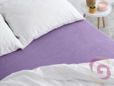 Exkluzív frottír körgumis lepedő magas matracokhoz - lila