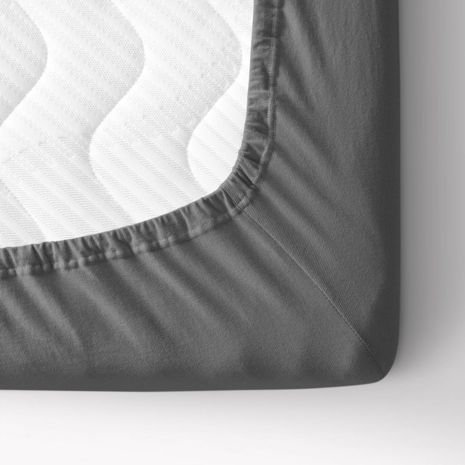 Exkluzív jersey lepedő magas matracokhoz - sötétszürke