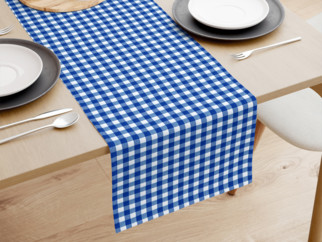 MENORCA dekoratív asztali futó - kék - fehér kockás