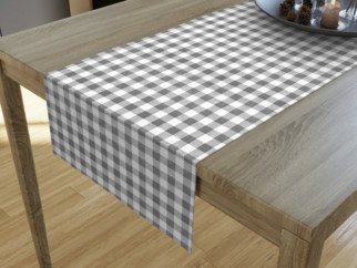 MENORCA dekoratív asztali futó - szürke - fehér kockás