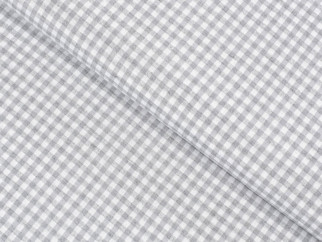 Dekoratív anyag MENORCA - Kicsi szürke - fehér kockák- szélesség 140 cm