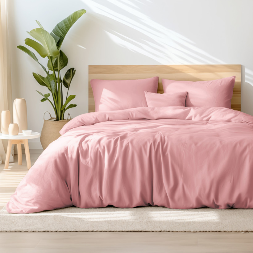 Pamut ágyneműhuzat garnitúra - pasztell rózsaszín