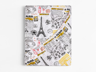 Pamut körgumis lepedő - Párizsi szimbólumok