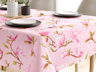 Pamut asztalterítő - rózsaszín mangóliák