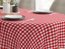 MENORCA dekoratív asztalterítő - piros - fehér kockás - ovális