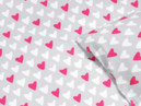 Gyermek pamut ágyneműhuzat - cikkszám 510 rózsaszínű szívek szürke alapon