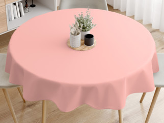 Pamut asztalterítő - pasztell rózsaszín - kör alakú