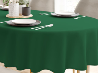 LONETA karácsonyi dekoratív asztalterítő - UNI sötétzöld - ovális