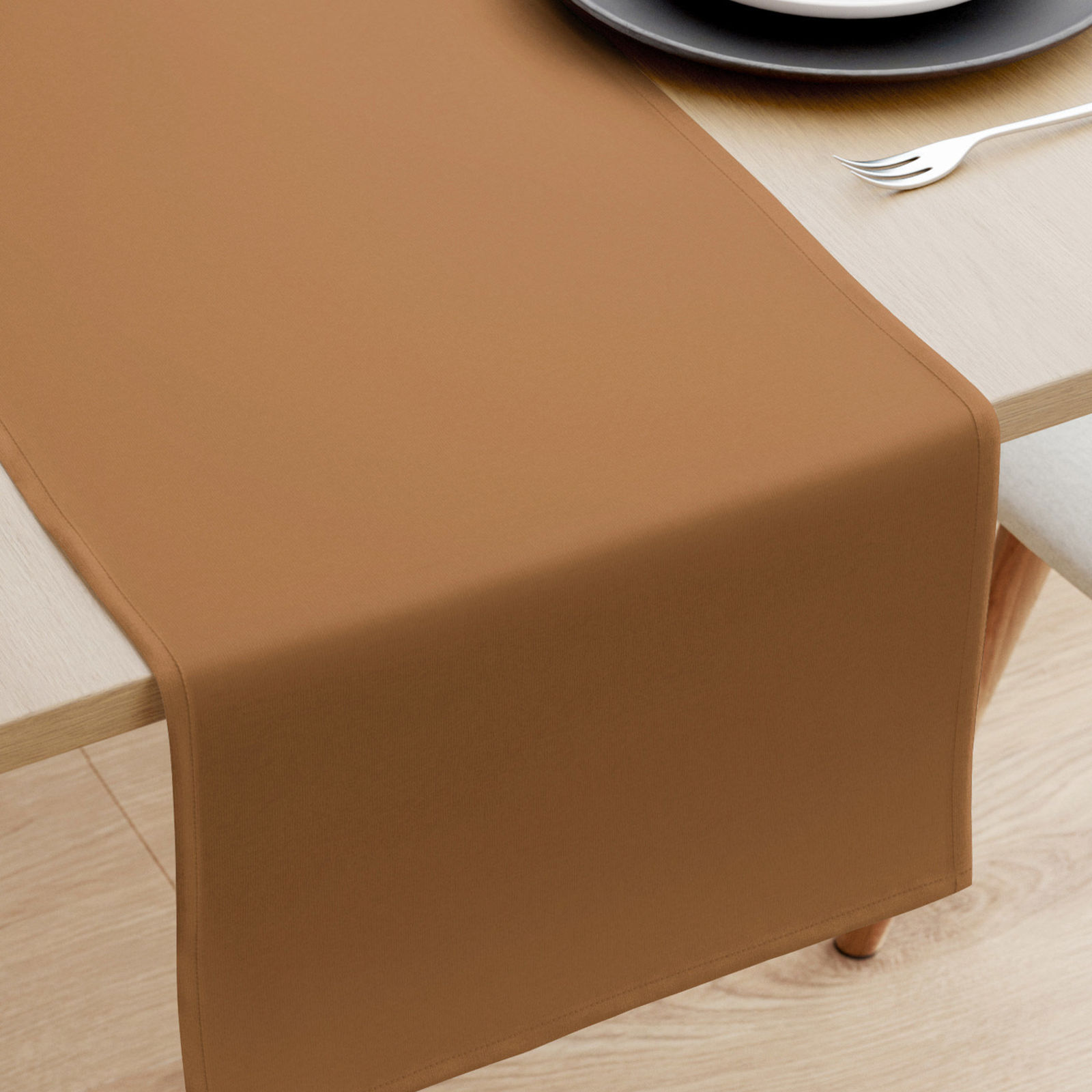 Pamut asztali futó - fahéj színű