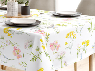 Pamut asztalterítő - virágzó tavaszi virágok