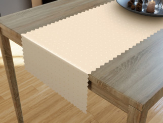 Luxus teflonbevonatú asztali futó - pezsgőszínű alapon fényes négyzetek