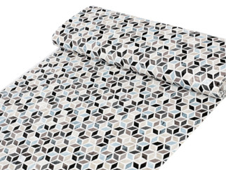 Dekoratív szövet VINTAGE - Mozaik mintás- türkiz - szél. 140 cm
