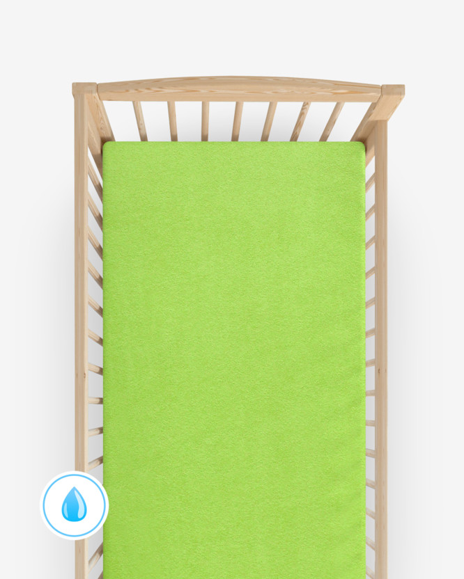 Nem áteresztő frottír matracvédő kiságyba - zöld