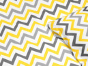 Pamut ágyneműhuzat - cikkszám 901 sárga és szürke zig-zag vonalak