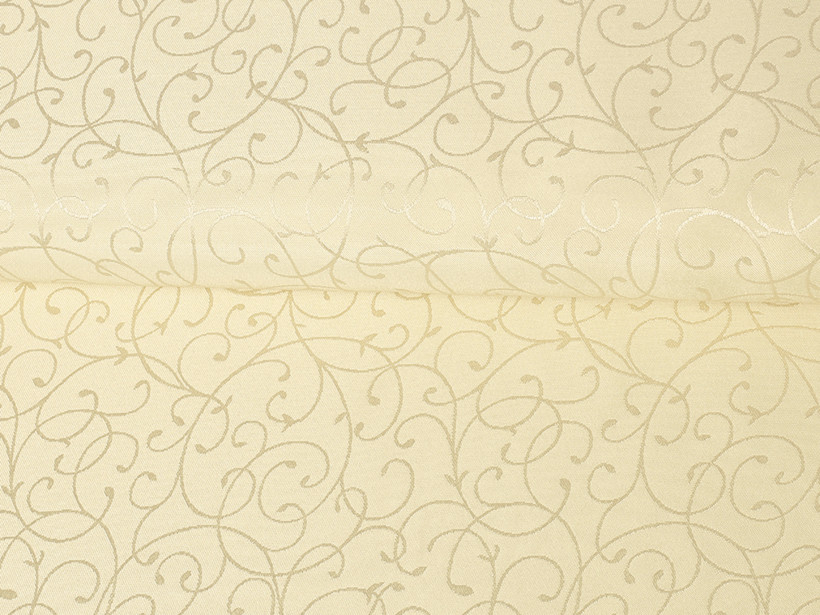 Exkluzív dekoratív abroszanyag - Vaníliszínű összekötő rajzolású