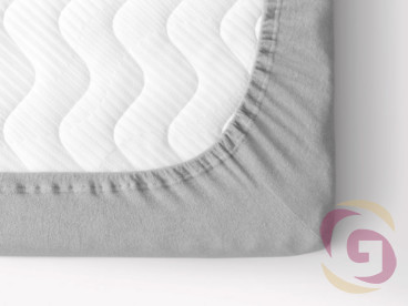 Exkluzív frottír körgumis lepedő magas matracokhoz - szürke