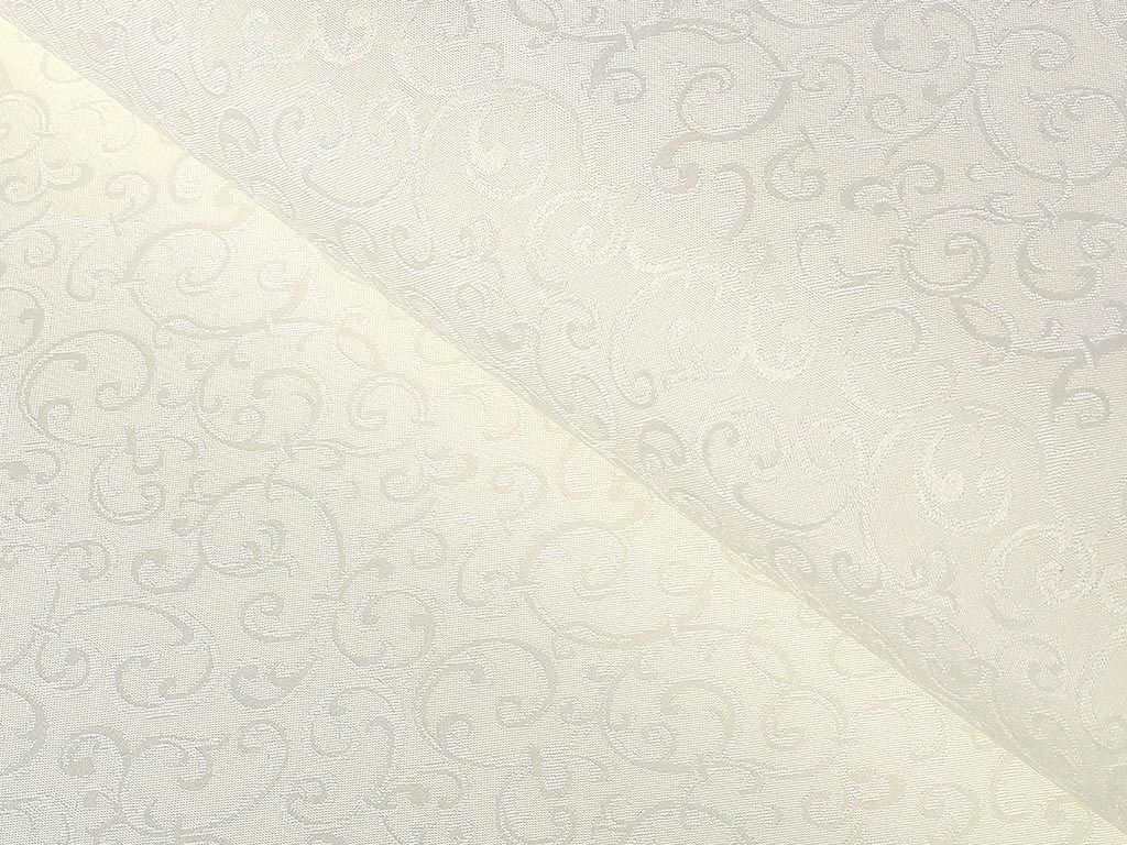 Luxus teflon szövet terítőknek - tej színű, kicsi ornamentekkel