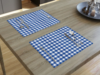 gübre sponsor Reorganise  MENORCA dekoratív asztali futó - kék - fehér kockás | Goldea.hu