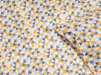 Gyermek pamut ágyneműhuzat - cikkszám 970 narancssárga és szürkeszínű háromszögek