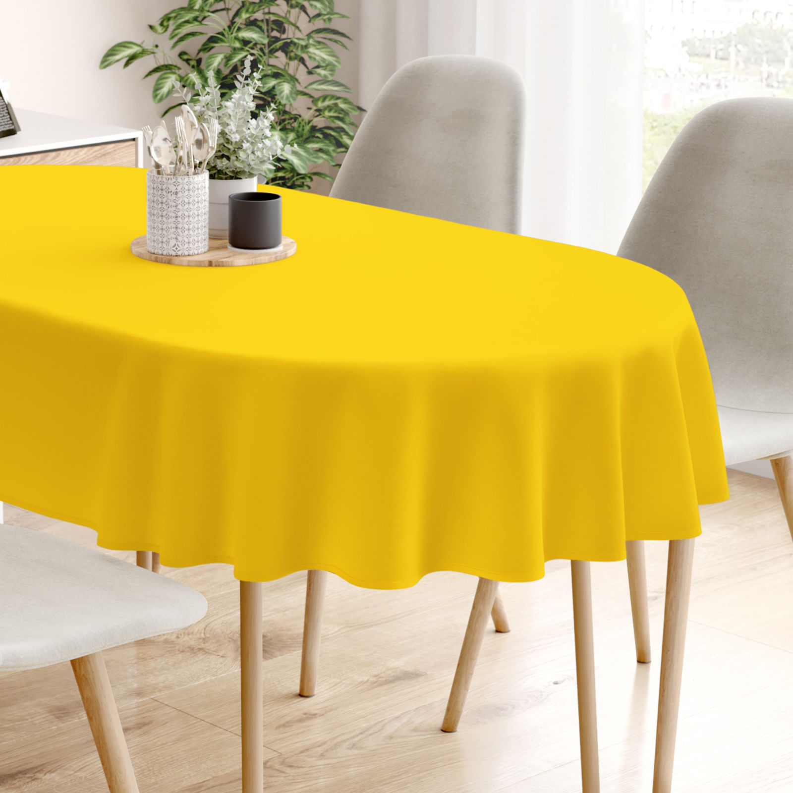 LONETA dekoratív asztalterítő - mélysárga színű - ovális