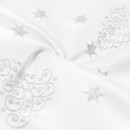 Teflonbevonatú asztalterítő - ezüstszínű karácsonyfák és csillagok