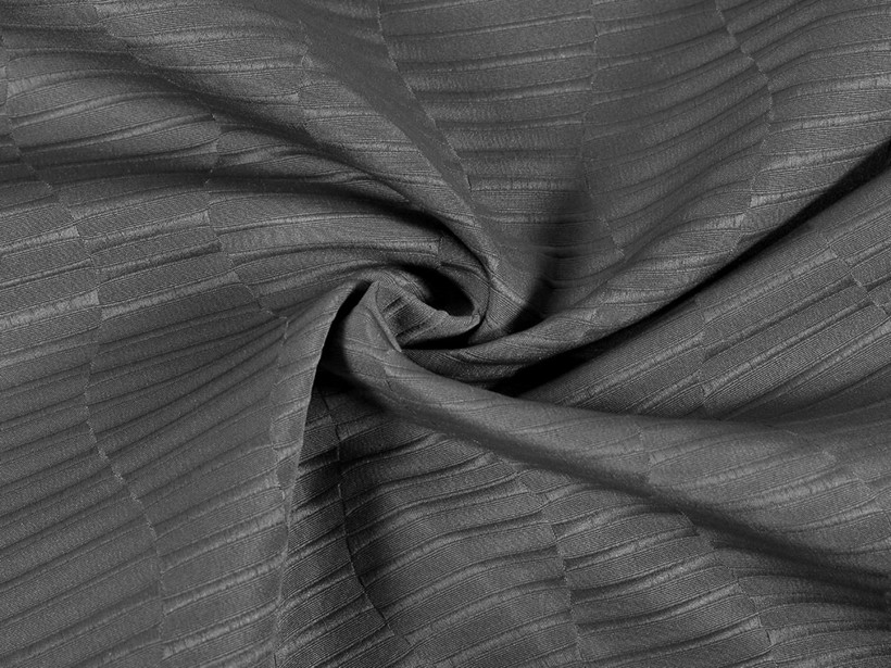 Luxus teflon szövet terítőknek - sötétszürke bolyhos hullámok