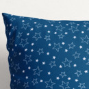 Karácsonyi pamut párnahuzat - fehér csillagok kék alapon