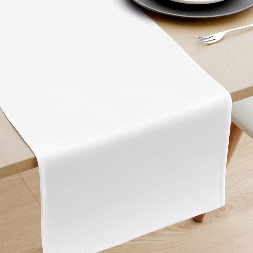 Dekoratív asztali futó Rongo Deluxe - fehér, szatén fényű