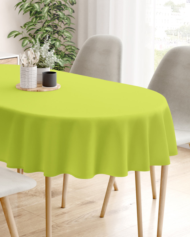 LONETA dekoratív asztalterítő - zöld színű - ovális