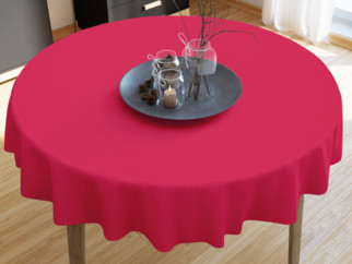 Pamut asztalterítő - málnaszínű - kör alakú